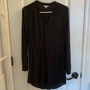 🌿 Naked Zebra Black Long-Sleeve Polyester Dress